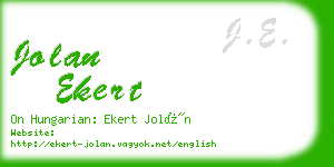 jolan ekert business card